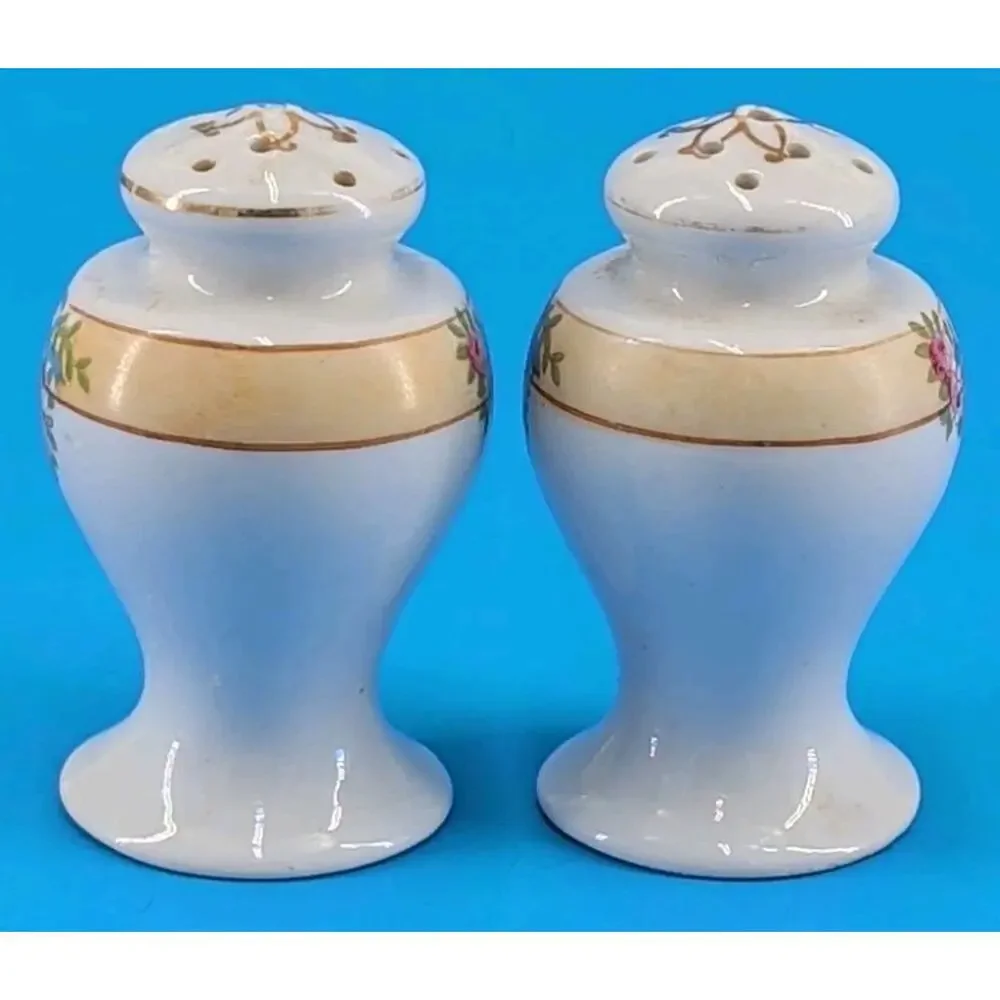 Vintage Noritake Sheridan Porcelain Floral Salt & Pepper Shakers Made In Japan